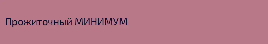 Прожиточный МИНИМУМ